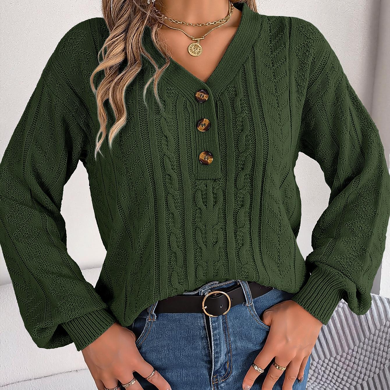 GMXIA Женская мода, повседневный однотонный осенне-зимний пуловер с длинными рукавами и v-образным вырезом, свободный пуловер с рукавами-фонариками, свитер L темно-зеленого
GMXIA Женская мода, повседневный однотонный осенне-зимний пуловер с длинными рукавами и v-образным вырезом, свободный пуловер с рукавами-фонариками, свитер L темно-зеленого