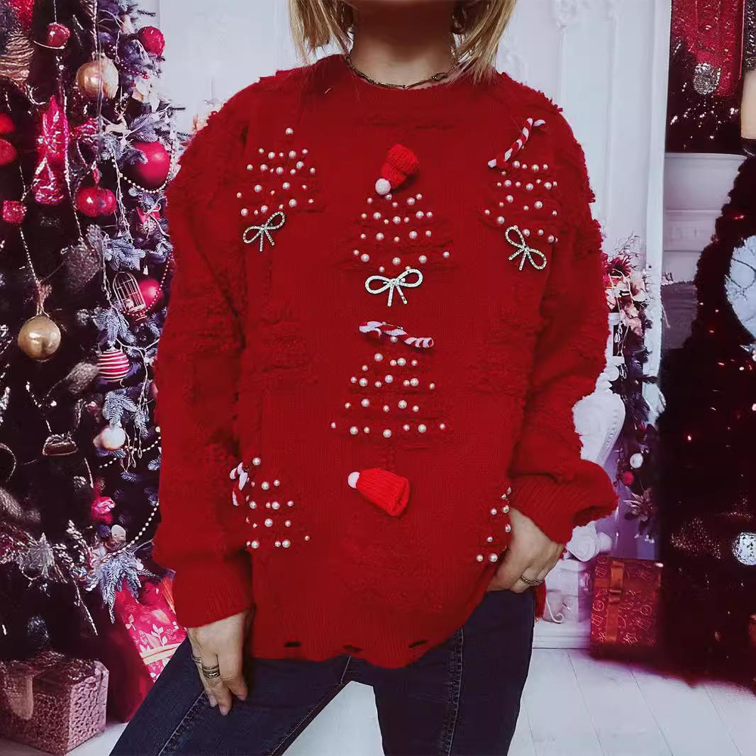 Handmade pearl Christmas theme sweater 3D decoration New Year holiday sweater pullover for women 3515 XL білий
Handmade pearl Christmas theme sweater 3D decoration New Year holiday sweater pullover for women 3515 XL білий
