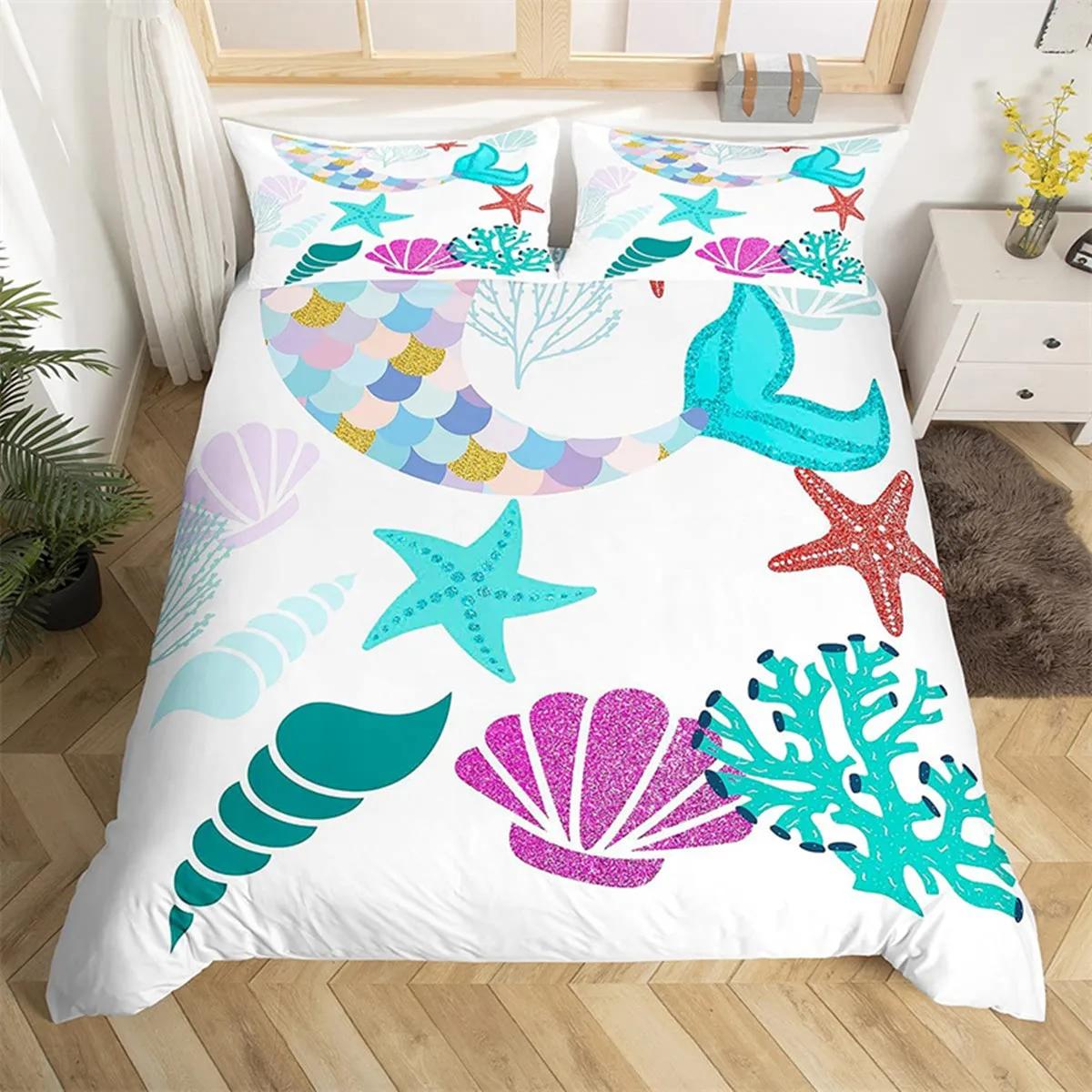 Cartoon Mermaid Dolphin Duvet Cover Rainbow Fish Scales Microfiber Fantasy Sea Animal Bedroom Decoration For Girls Children Teen EU Single(135*200cm)3pcs
Cartoon Mermaid Dolphin Duvet Cover Rainbow Fish Scales Microfiber Fantasy Sea Animal Bedroom Decoration For Girls Children Teen EU Single(135*200cm)3pcs