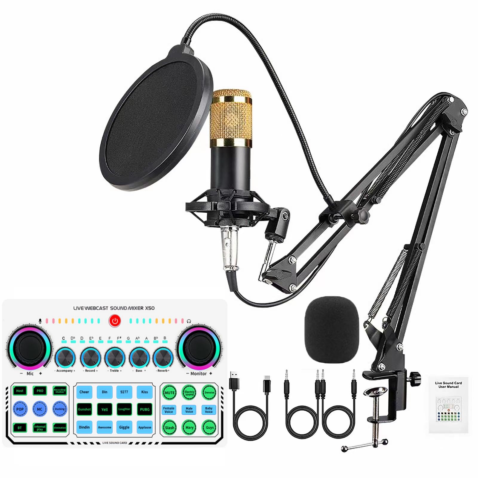 X50 Караоке Микрофонный комплект Домашний DJ Микшерный комплект Аудиоинтерфейс Звуковая карта для живых выступлений PS4 PS5 Конденсаторная стойка для голоса Подставка для планшета Подходит для живых выступлений
X50 Караоке Микрофонный комплект Домашний DJ Микшерный комплект Аудиоинтерфейс Звуковая карта для живых выступлений PS4 PS5 Конденсаторная стойка для голоса Подставка для планшета Подходит для живых выступлений