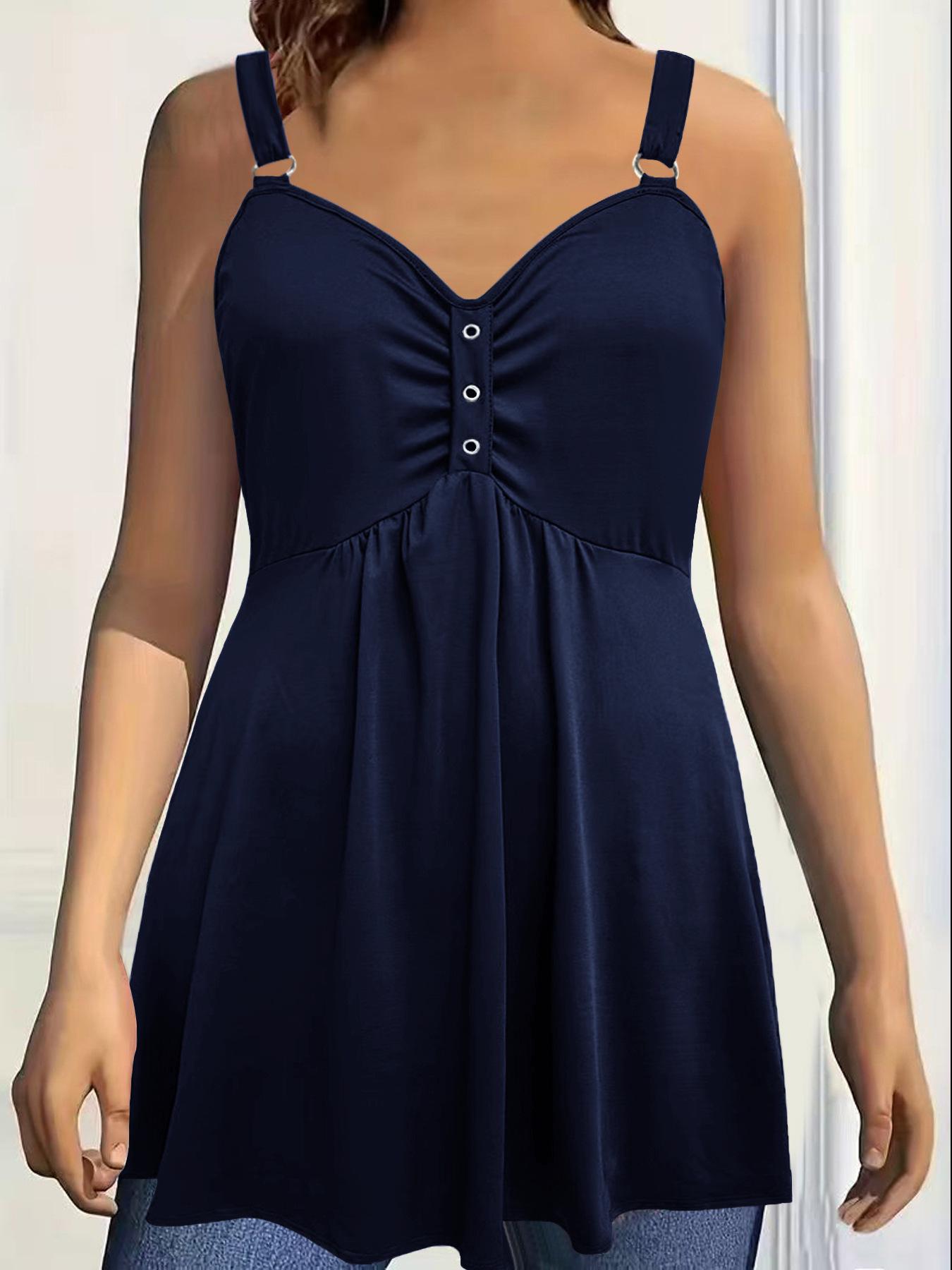 Plus-Size Women s Pleated Camisole with Wide Straps – Solid Color, Spring/Summer 2025 S темно-синього кольору
Plus-Size Women s Pleated Camisole with Wide Straps – Solid Color, Spring/Summer 2025 S темно-синього кольору