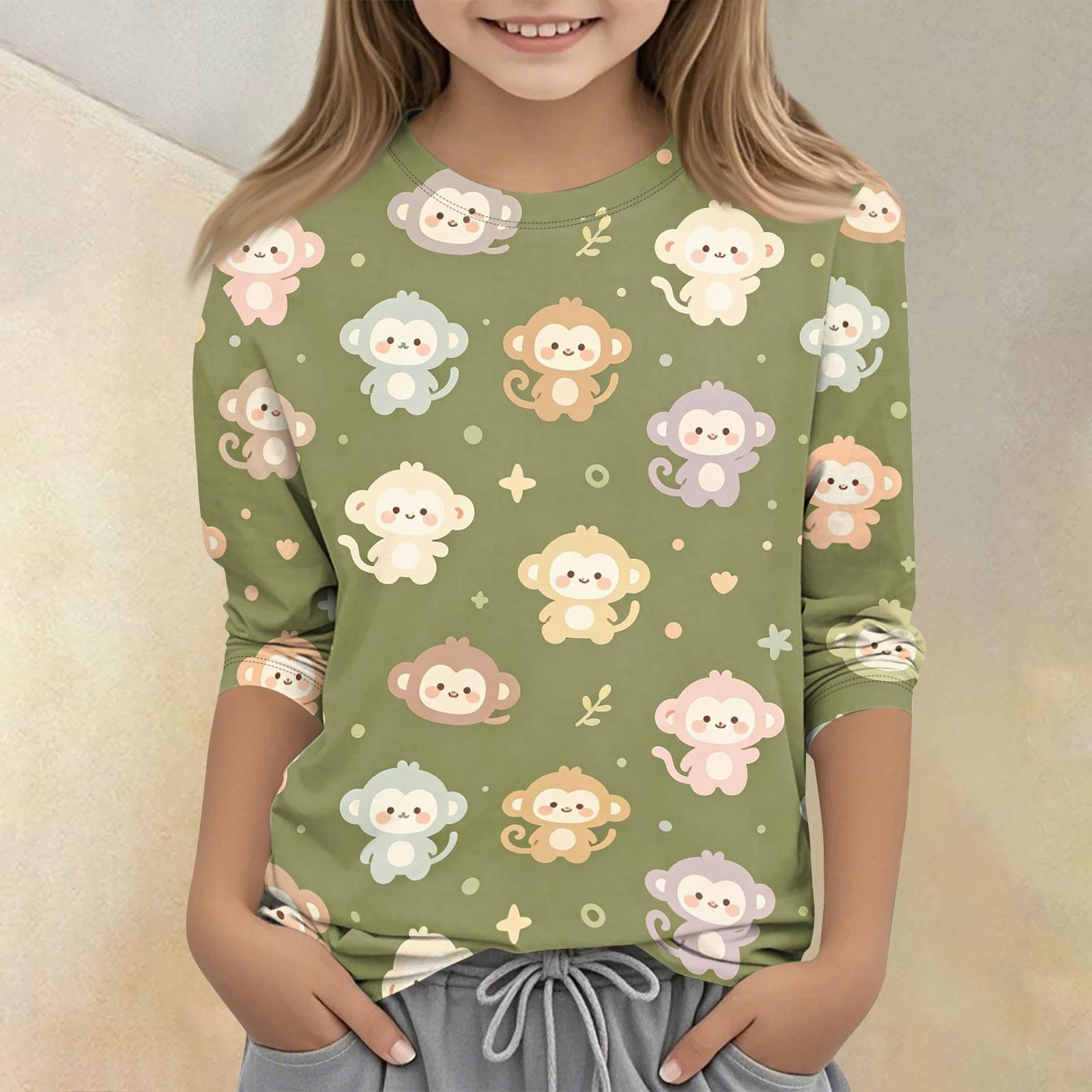 Kids Animal Print Crew Neck Three Quarter Sleeve Casual T Shirt Soft Fabric Comfortable Fit Suitable for Everyday Wear 140 зелений
Kids Animal Print Crew Neck Three Quarter Sleeve Casual T Shirt Soft Fabric Comfortable Fit Suitable for Everyday Wear 140 зелений