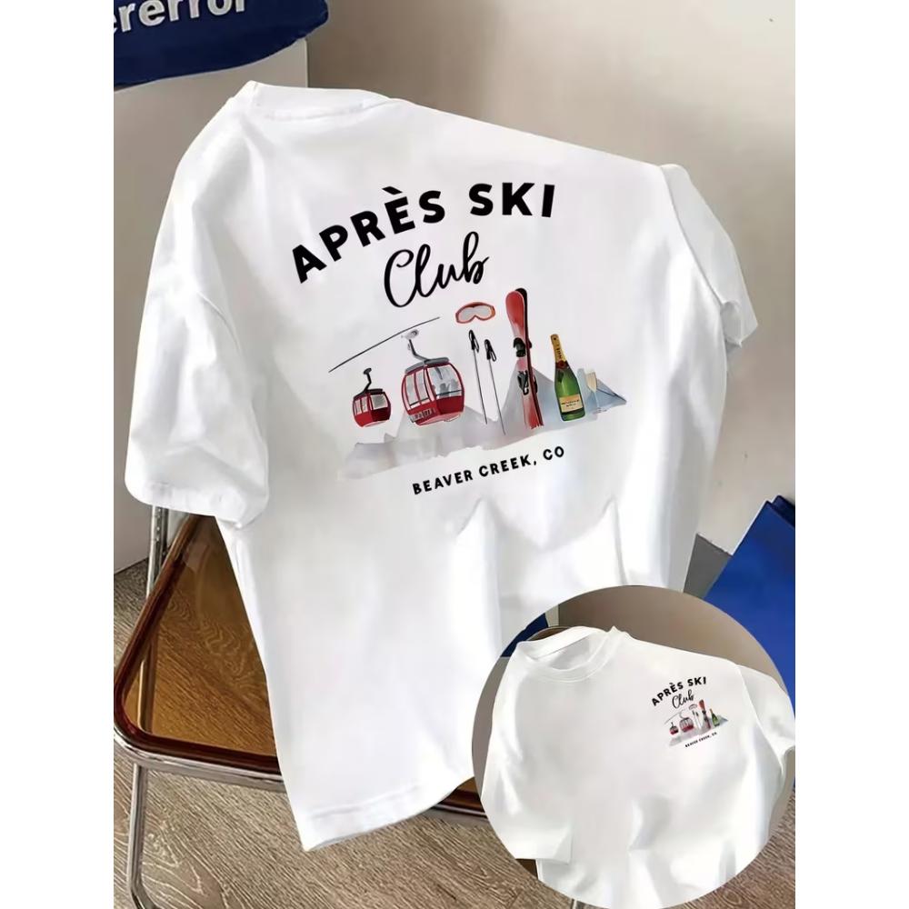 Apres Ski Graphic T-Shirt,Retro Snow Scene Ski Club Print Tee,Casual Round Neck Top for Men Women Apres Ski Vacation Relax Wear S
Apres Ski Graphic T-Shirt,Retro Snow Scene Ski Club Print Tee,Casual Round Neck Top for Men Women Apres Ski Vacation Relax Wear S