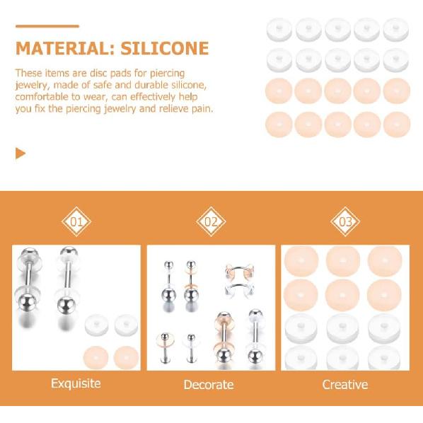 Silicone Healing Non Pull Piercing Disc 20pcs Clear Disc Pads Stabilizer Plastic Earring Backs Stopper for Earring Backs and Jewelry Crafts
Silicone Healing Non Pull Piercing Disc 20pcs Clear Disc Pads Stabilizer Plastic Earring Backs Stopper for Earring Backs and Jewelry Crafts
