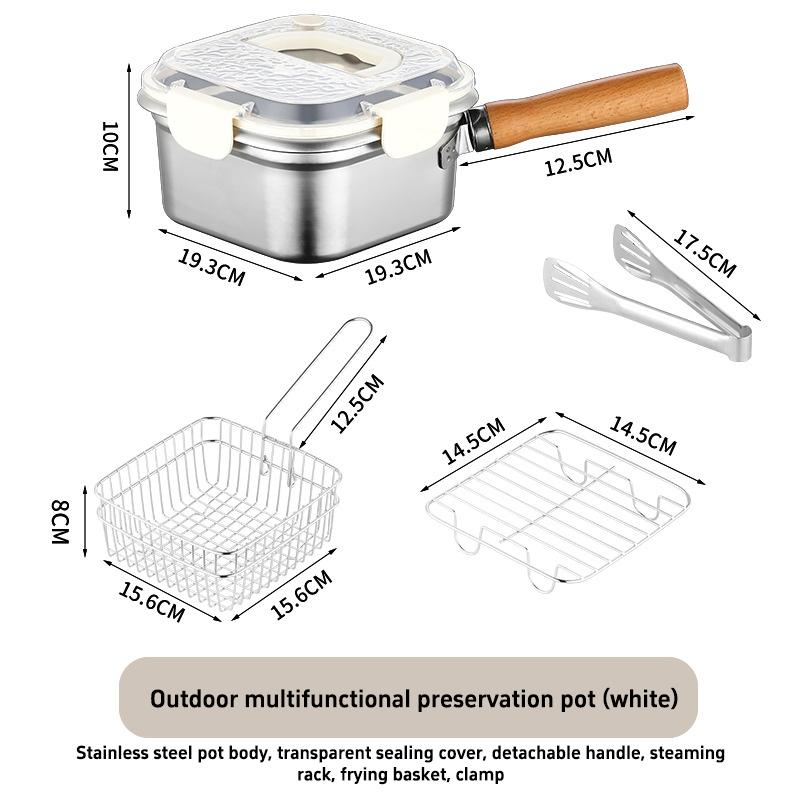 Durable Stainless Steel Frying Pan With Basket Non-stick Cooking Pot Square Shape Camping Cookware Fries Kitchenware Tableware белый
Durable Stainless Steel Frying Pan With Basket Non-stick Cooking Pot Square Shape Camping Cookware Fries Kitchenware Tableware белый