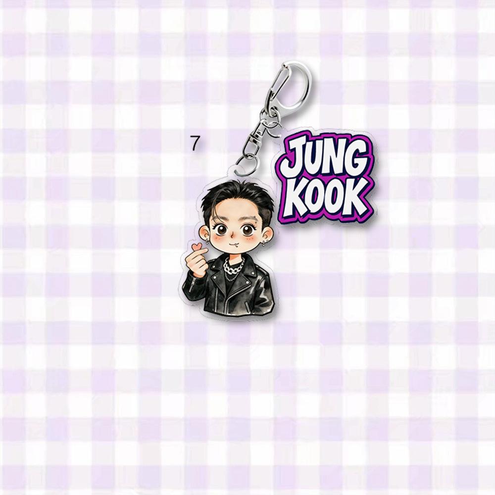 BTS Black Outfit Cartoon Acrylic Keychain, Bangtan Boys Cartoon Figure + Name Tag Double Charm Keyring, Kpop ARMY Fans Bag Pendant JUNGKOOK
BTS Black Outfit Cartoon Acrylic Keychain, Bangtan Boys Cartoon Figure + Name Tag Double Charm Keyring, Kpop ARMY Fans Bag Pendant JUNGKOOK