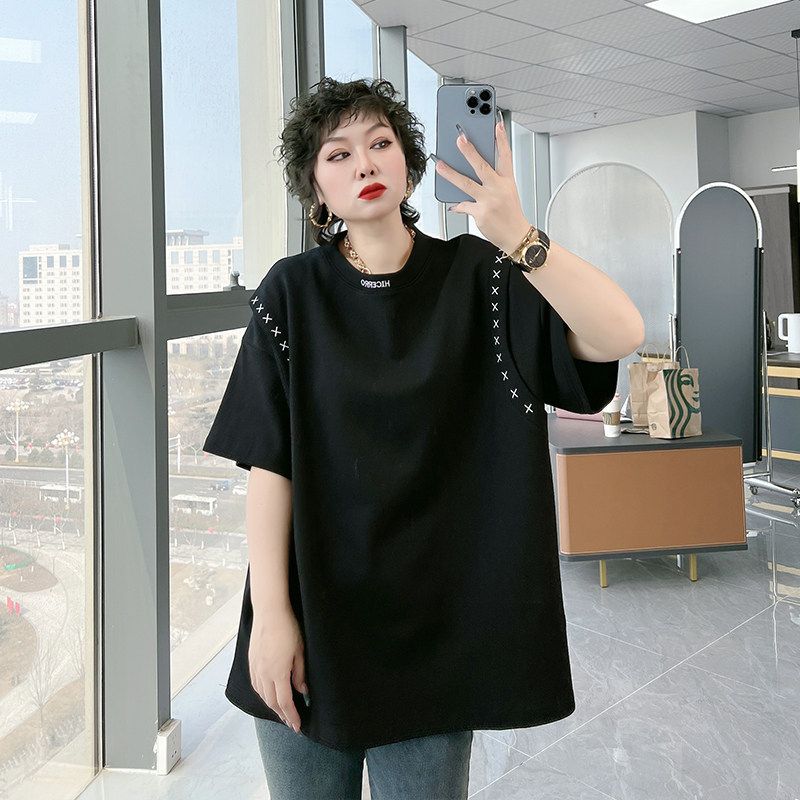 American Short Sleeve T-shirt Chubby Girl Couple Chic Fake Two-Piece Black 3XL
American Short Sleeve T-shirt Chubby Girl Couple Chic Fake Two-Piece Black 3XL