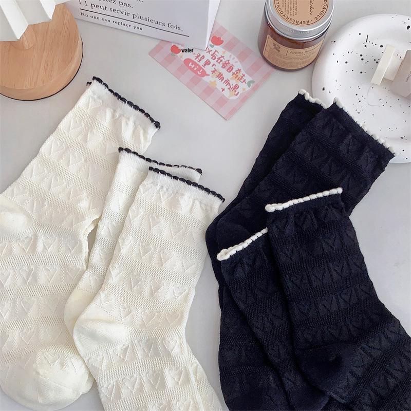 Women s Mid-Calf Lace Heart Argyle Socks - Spring/Autumn Style, Japanese-Inspired, Versatile for Students One Size чёрный
Women s Mid-Calf Lace Heart Argyle Socks - Spring/Autumn Style, Japanese-Inspired, Versatile for Students One Size чёрный