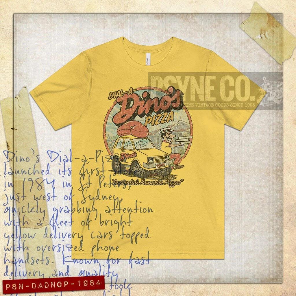 Dial-a-Dino’s Pizza 1984 Vintage Men s T shirt 2XL
Dial-a-Dino’s Pizza 1984 Vintage Men s T shirt 2XL