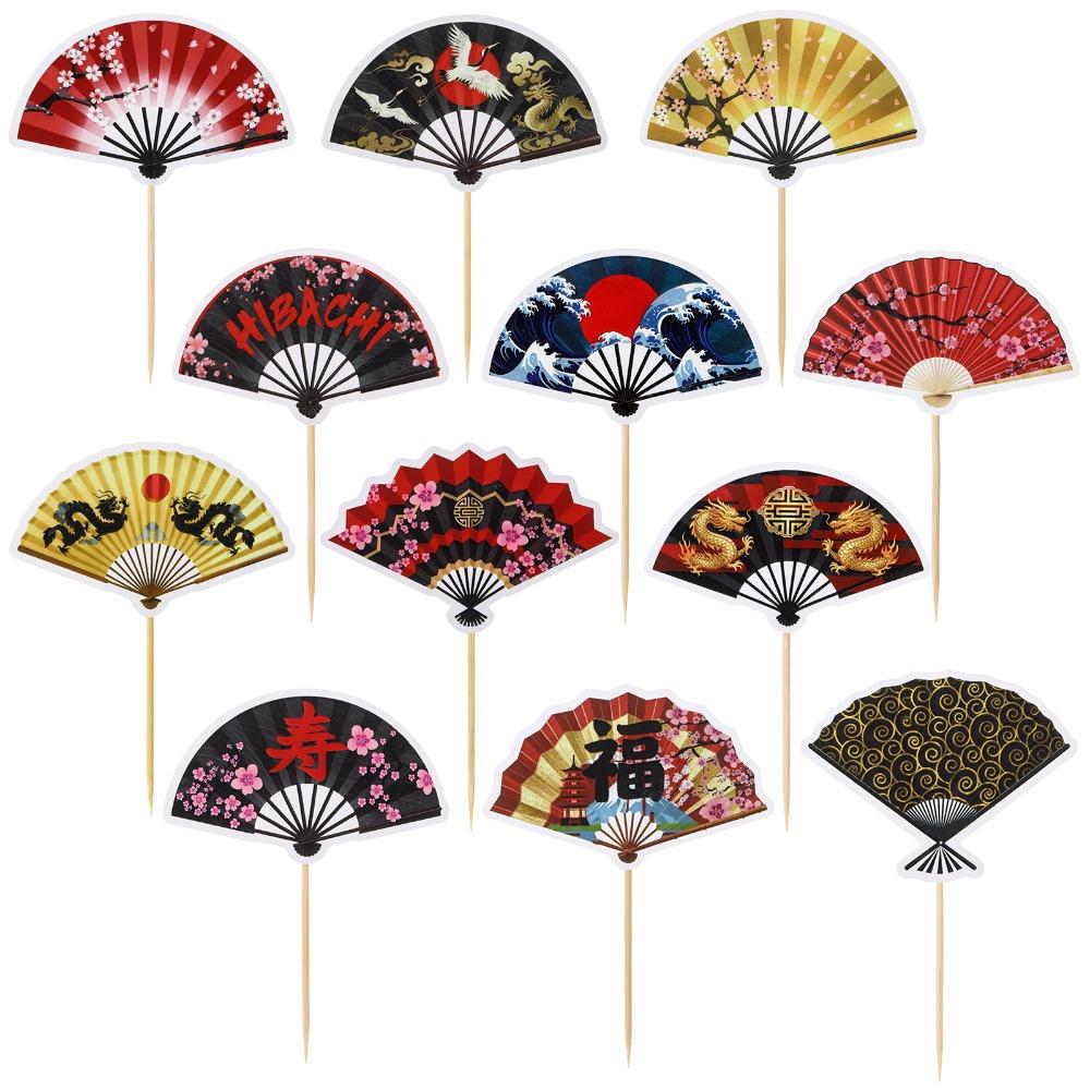 48Pcs Thick Cardstock Japanese Fan Cupcake Toppers Pre-Assembled Sticks Red Black Gold Hibachi Party Decorations
48Pcs Thick Cardstock Japanese Fan Cupcake Toppers Pre-Assembled Sticks Red Black Gold Hibachi Party Decorations