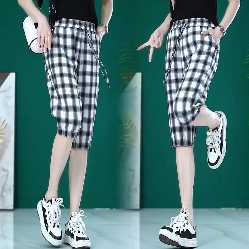 Women s Summer Thin Section High-waisted Plaid Trousers Straight Casual Thin Seven-minute Harem Trousers 4XL білий
Women s Summer Thin Section High-waisted Plaid Trousers Straight Casual Thin Seven-minute Harem Trousers 4XL білий
