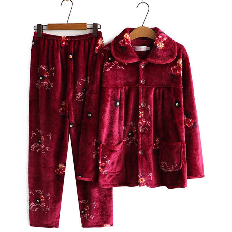 Women s Winter Warm Flannel Pajamas Set for Middle-Aged and Elderly - Cozy Granny Home Wear for Autumn and Winter XL (100-120 Jin)
Women s Winter Warm Flannel Pajamas Set for Middle-Aged and Elderly - Cozy Granny Home Wear for Autumn and Winter XL (100-120 Jin)