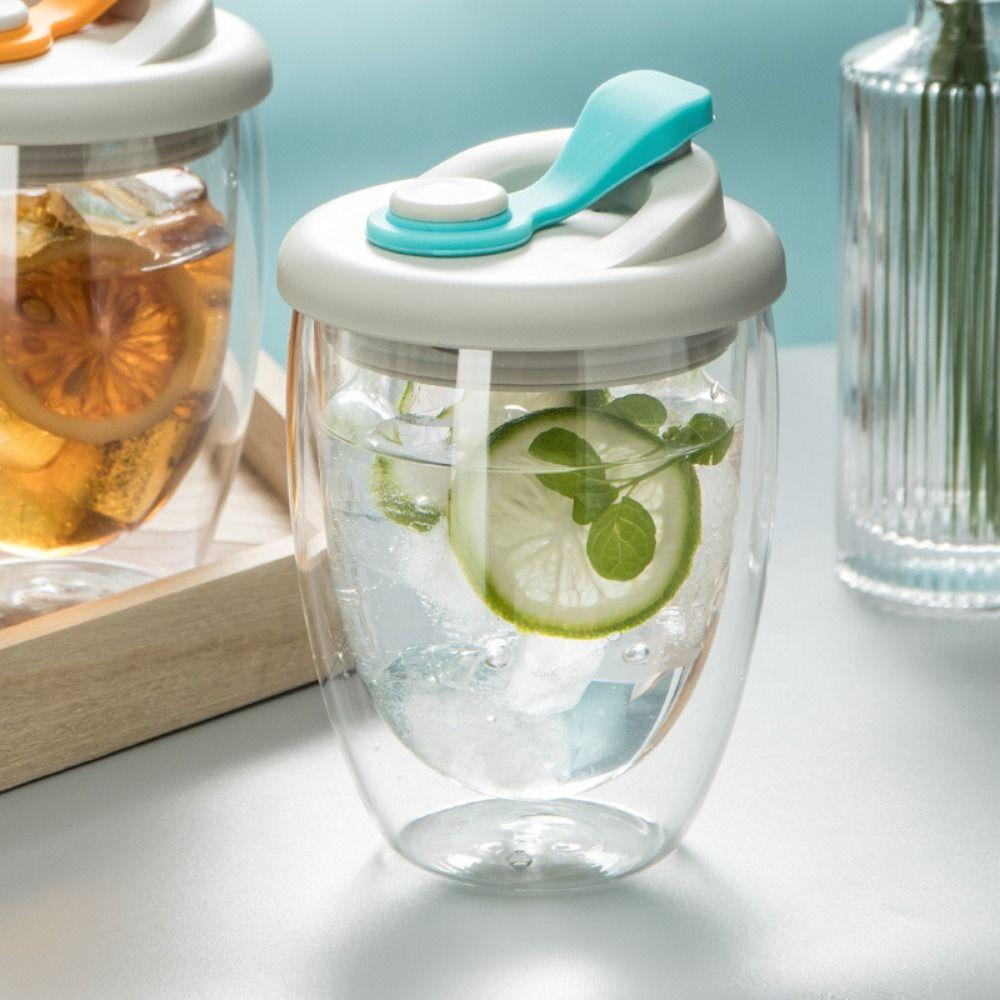 Insulated Transparent Tumbler Cold/Heat Resistant Portable Water Cup Double Wall Coffee Mug Milk Blue 250ml
Insulated Transparent Tumbler Cold/Heat Resistant Portable Water Cup Double Wall Coffee Mug Milk Blue 250ml