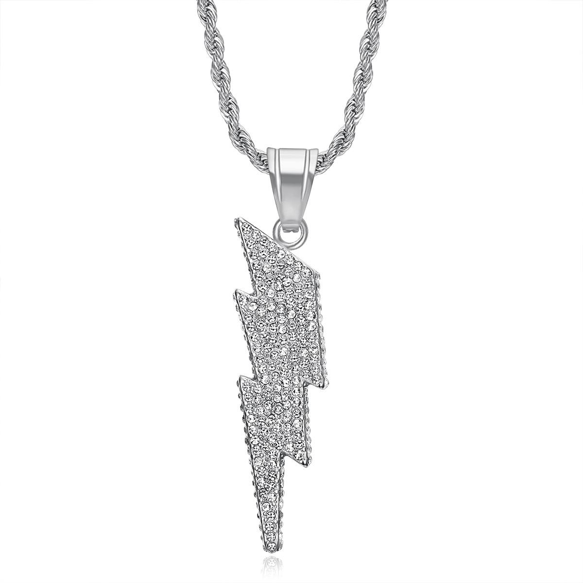 European and American Jewelry, Titanium Steel Gold-plated Full Diamond Lightning Pendant Necklace 202 Fashion Personalized Jewelry 60CM
European and American Jewelry, Titanium Steel Gold-plated Full Diamond Lightning Pendant Necklace 202 Fashion Personalized Jewelry 60CM