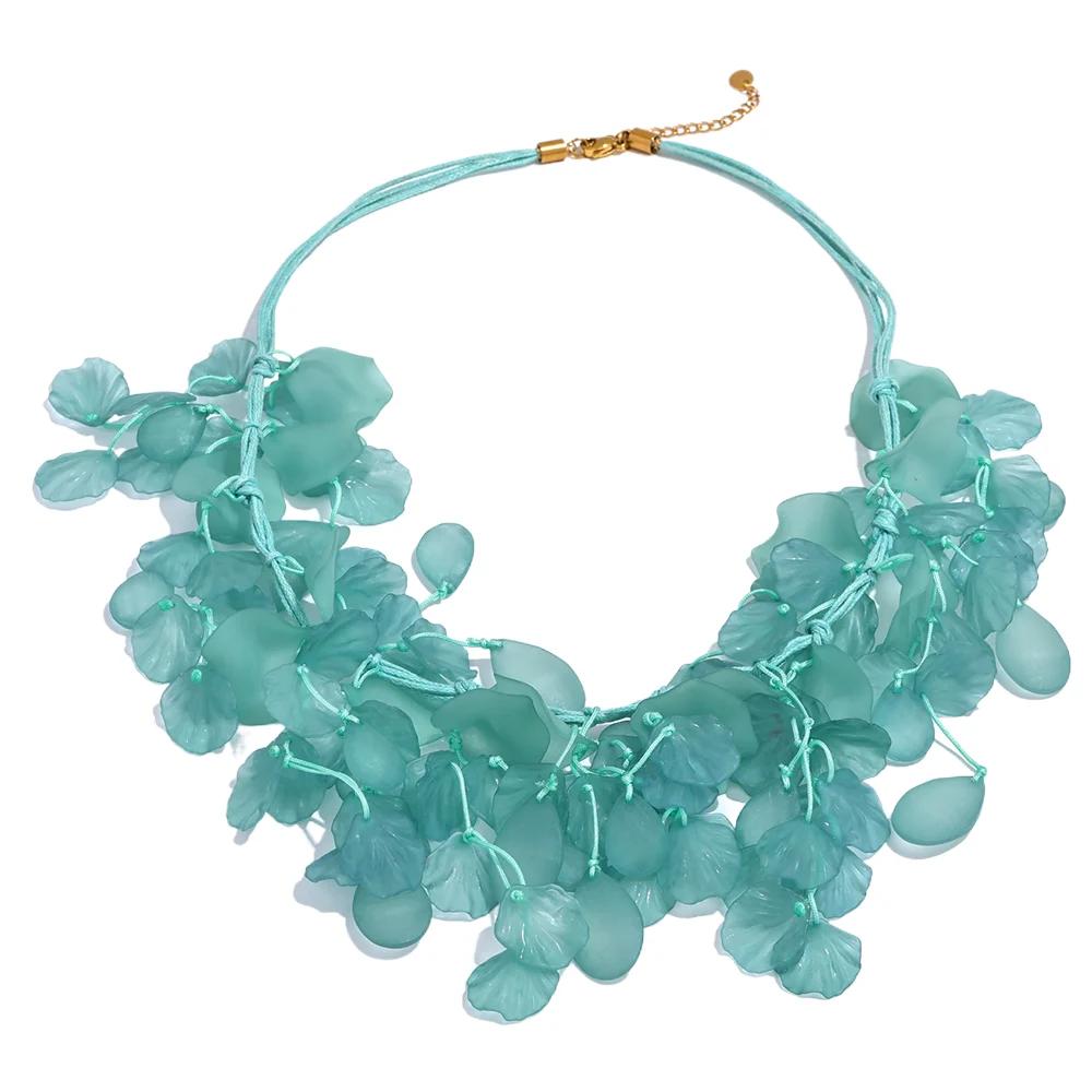 Yhpup Colorful Resin Petals Drop Bib Y2K Necklace Summer Fashion Trendy Stainless Steel Handmade Beach Holiday Jewelry
Yhpup Colorful Resin Petals Drop Bib Y2K Necklace Summer Fashion Trendy Stainless Steel Handmade Beach Holiday Jewelry