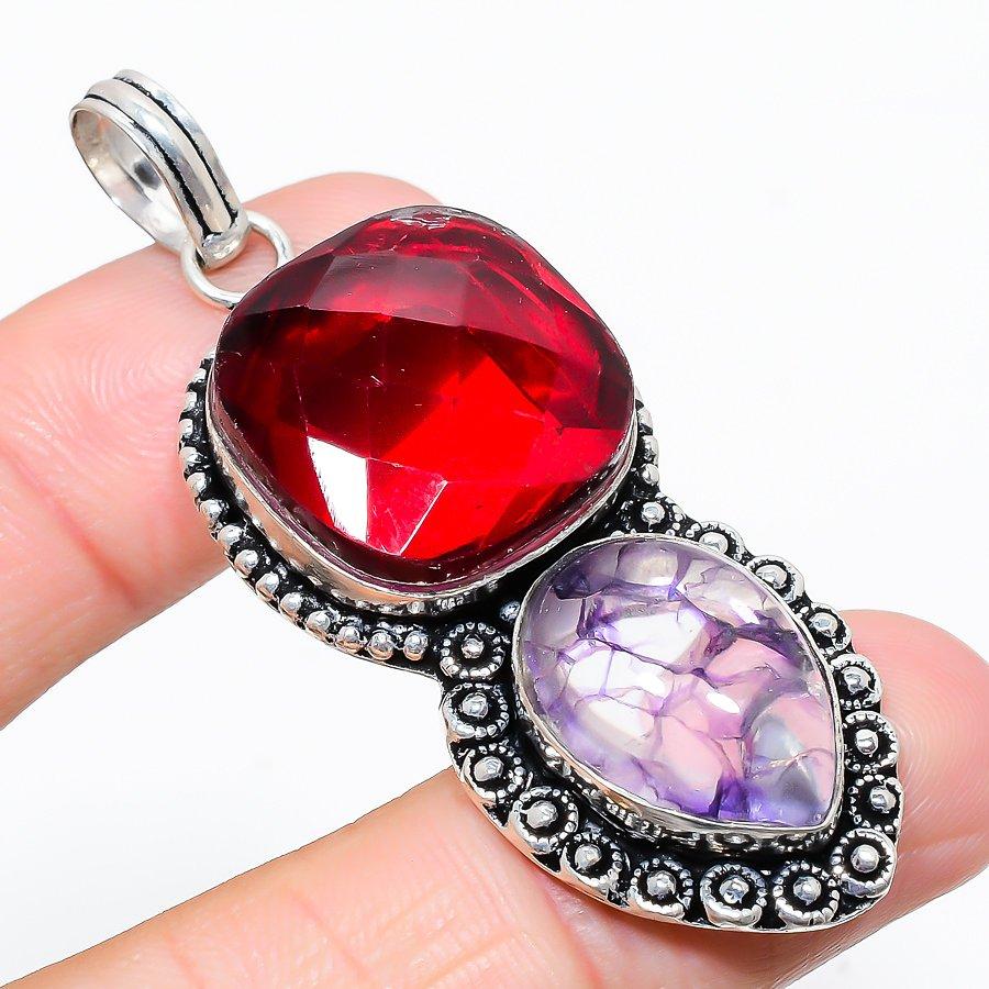 Ювелирная подвеска из стерлингового серебра 925 пробы с хрусталем и гранатом 2,40 дюйма S2H37
Ювелирная подвеска из стерлингового серебра 925 пробы с хрусталем и гранатом 2,40 дюйма S2H37