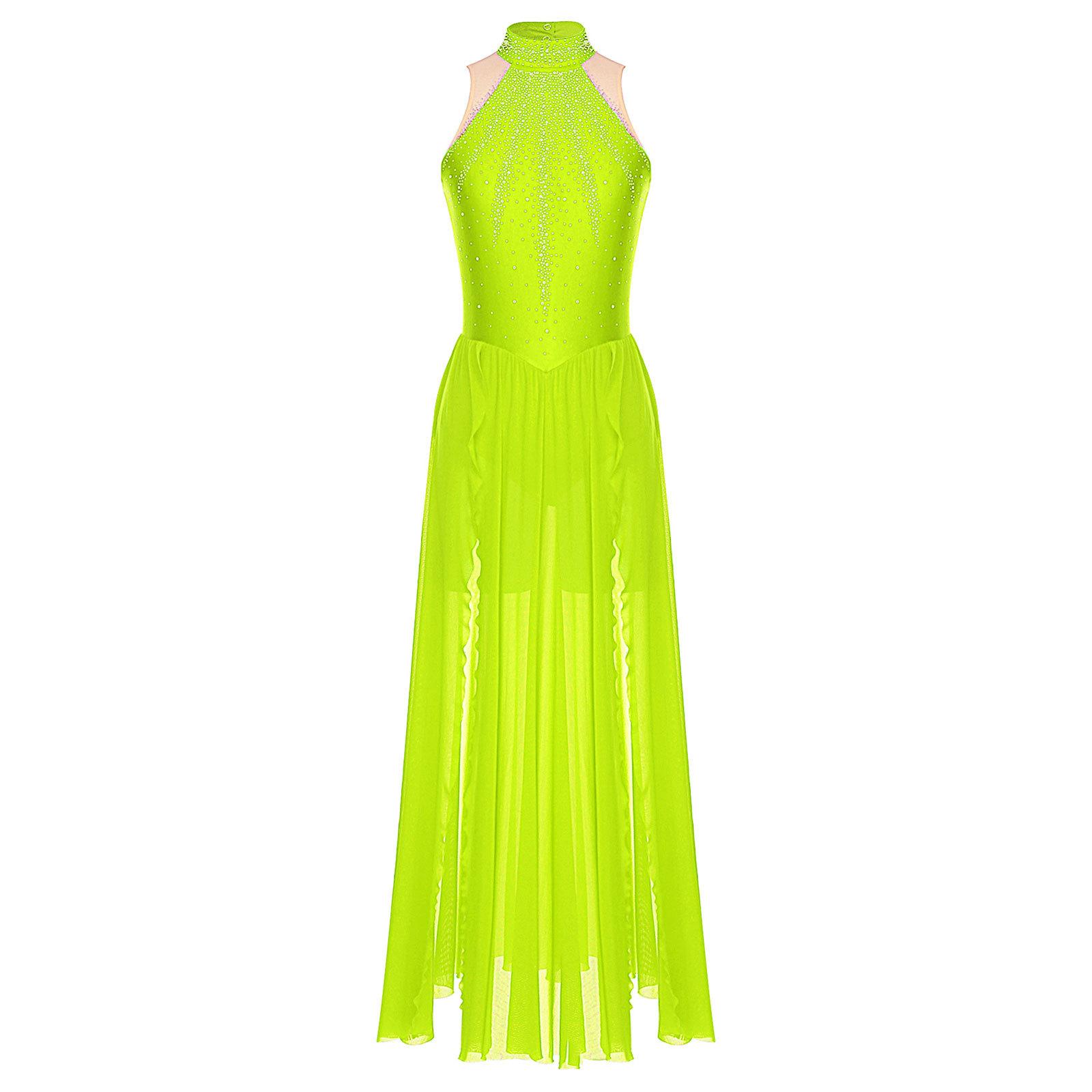 Жіночий костюм для ліричного танцю Без рукавів Блискучий З стразами Ключовий отвір на спині Розріз Сукня Для виступів Танцювальний одяг S флуоресцентний жовтий колір
Жіночий костюм для ліричного танцю Без рукавів Блискучий З стразами Ключовий отвір на спині Розріз Сукня Для виступів Танцювальний одяг S флуоресцентний жовтий колір