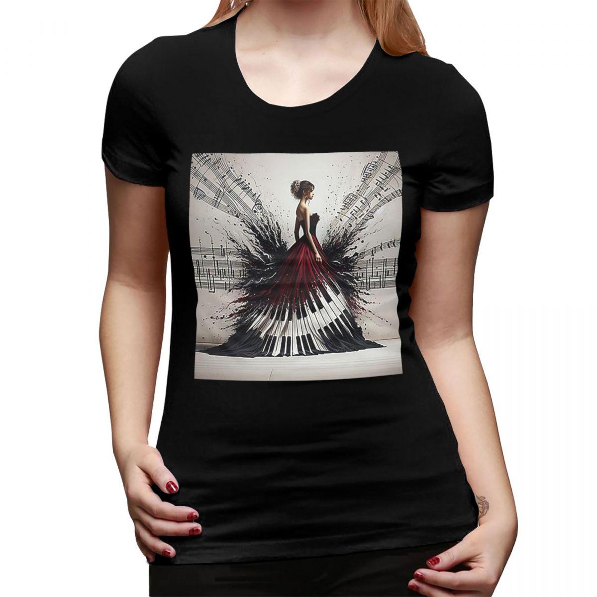 Beautiful Lady Piano Musical Notes Wavy Dress TShirt for Women ONeck Streetwear T Shirts Womens Short Sleeve Clothes Tops 4XL
Beautiful Lady Piano Musical Notes Wavy Dress TShirt for Women ONeck Streetwear T Shirts Womens Short Sleeve Clothes Tops 4XL
