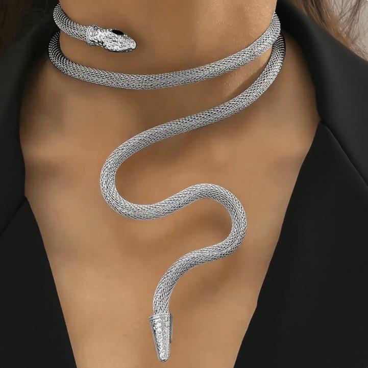 Metal snake neck collar with Y-shaped necklace bracelet Adjustable snake necklace срібло сірий колір
Metal snake neck collar with Y-shaped necklace bracelet Adjustable snake necklace срібло сірий колір