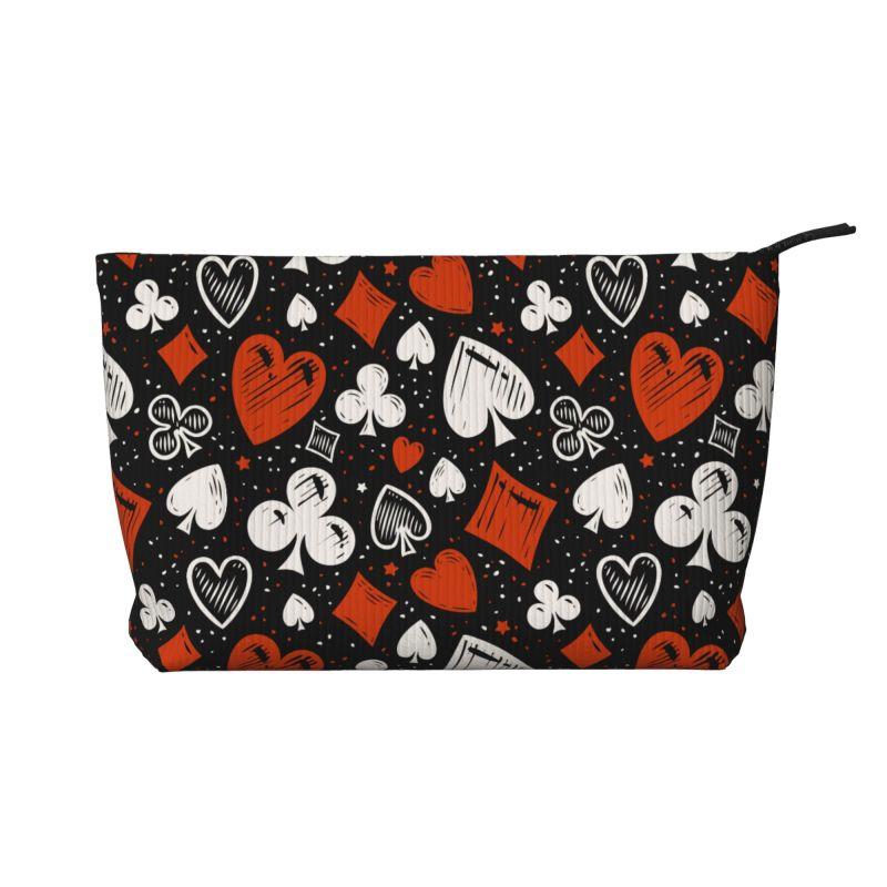 Custom Red Black White Poker Print Travel Toiletry Bag Corduroy Cosmetic Makeup Organizer Women Daily Storage Dopp Kit Box
Custom Red Black White Poker Print Travel Toiletry Bag Corduroy Cosmetic Makeup Organizer Women Daily Storage Dopp Kit Box