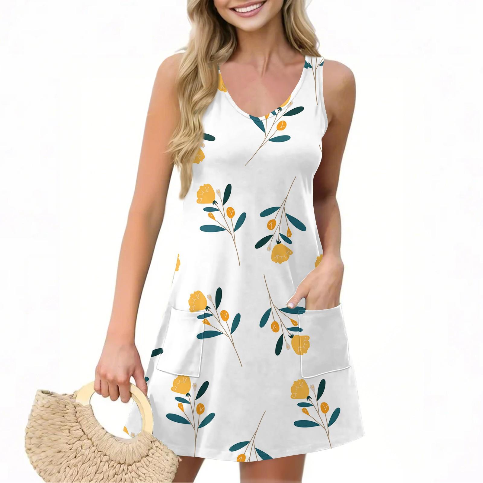 Женское повседневное летнее платье-жилет с карманами, цветочным принтом, V-образным вырезом, без рукавов L красный
Женское повседневное летнее платье-жилет с карманами, цветочным принтом, V-образным вырезом, без рукавов L красный