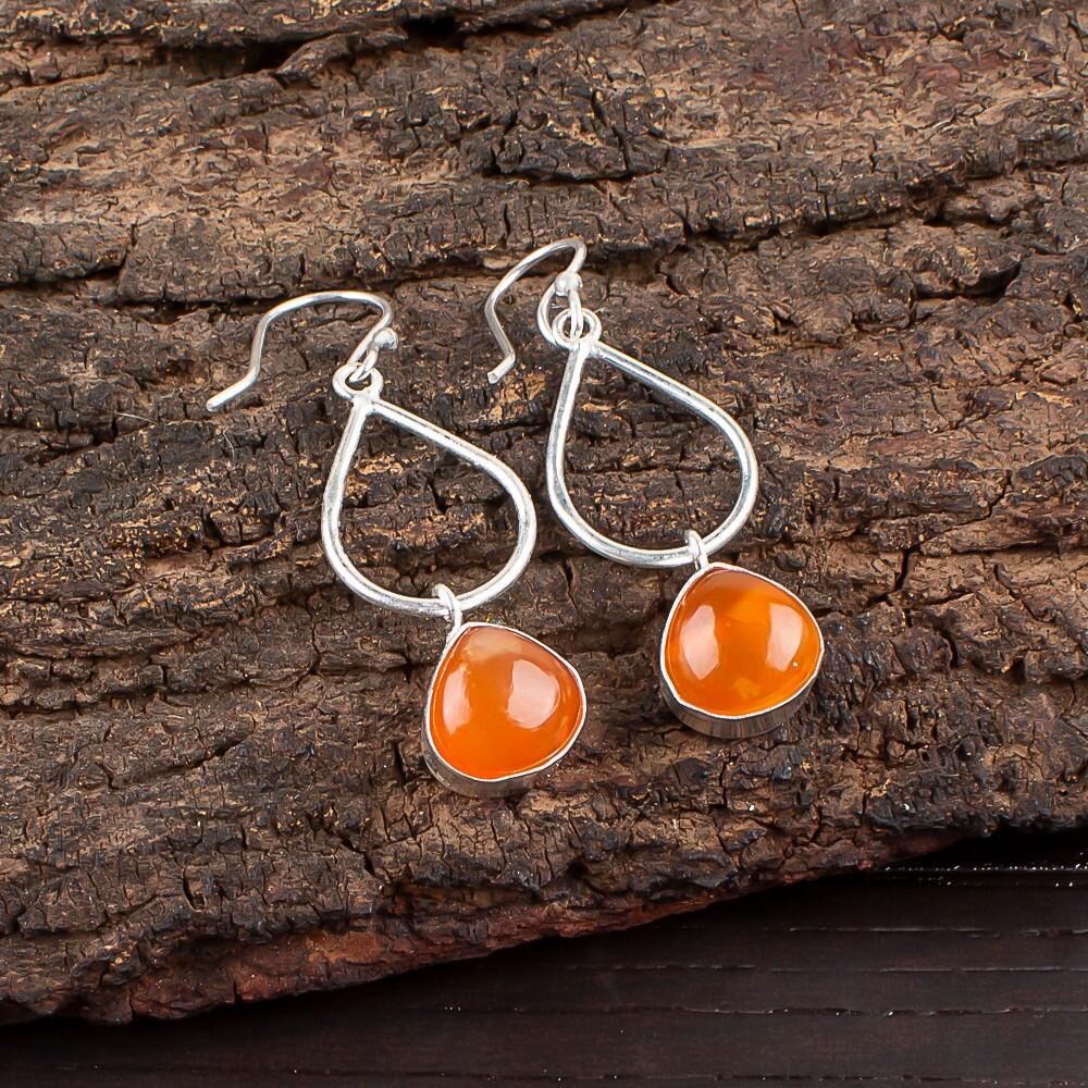 Carnelian Gemstone 925 Sterling Silver Jewelry Handmade Statement Earrings 1.90 EE-19-21
Carnelian Gemstone 925 Sterling Silver Jewelry Handmade Statement Earrings 1.90 EE-19-21