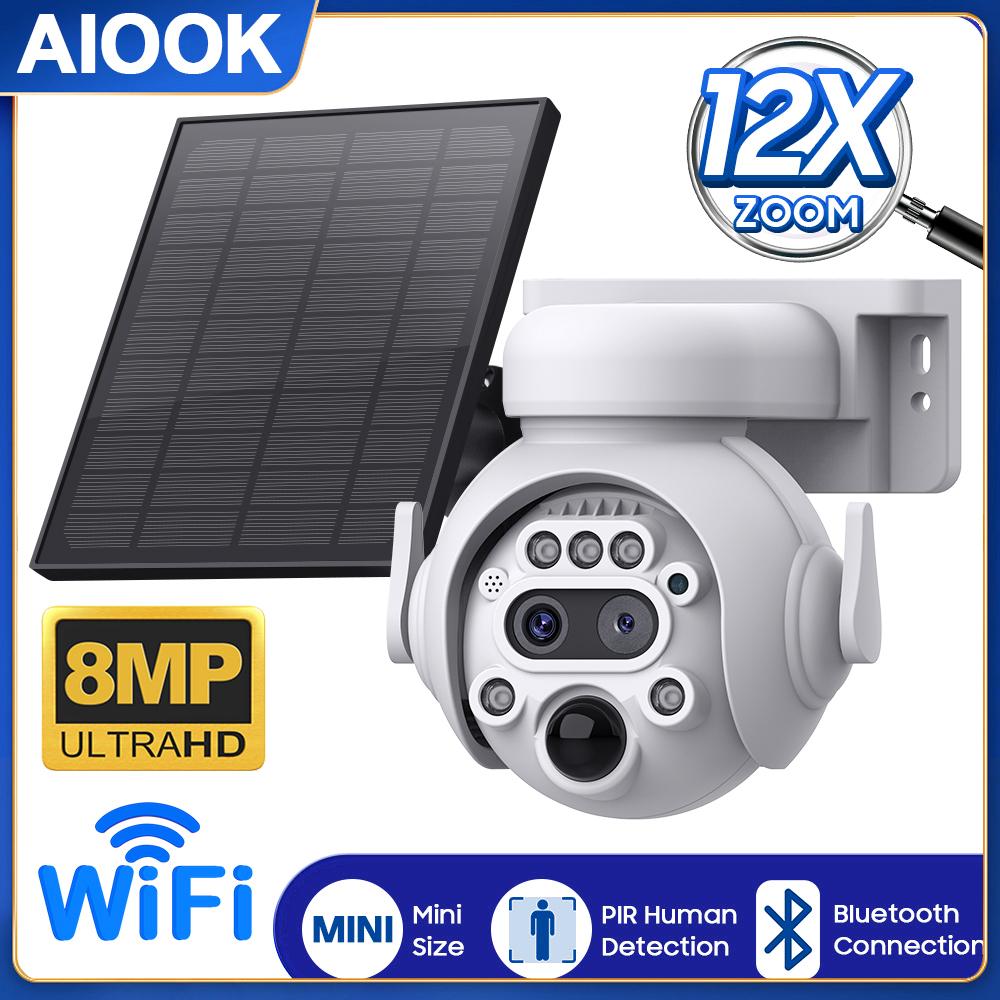 AIOOK Солнечная камера безопасности HD 8MP 4K 12X Zoom WIFI 4G На открытом воздухе Водонепроницаемая полноцветная камера ночного видения Двусторонняя аудиосвязь Домофон Обнаружение движения IP CCTV
AIOOK Солнечная камера безопасности HD 8MP 4K 12X Zoom WIFI 4G На открытом воздухе Водонепроницаемая полноцветная камера ночного видения Двусторонняя аудиосвязь Домофон Обнаружение движения IP CCTV