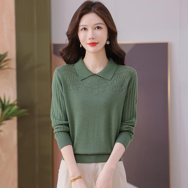 Autumn 2025 Hollowed-Out Long-Sleeve Knitted Sweater with Turn-Down Collar - Women s Fashionable Base Layer Pullover M: 90-105 lbs
Autumn 2025 Hollowed-Out Long-Sleeve Knitted Sweater with Turn-Down Collar - Women s Fashionable Base Layer Pullover M: 90-105 lbs