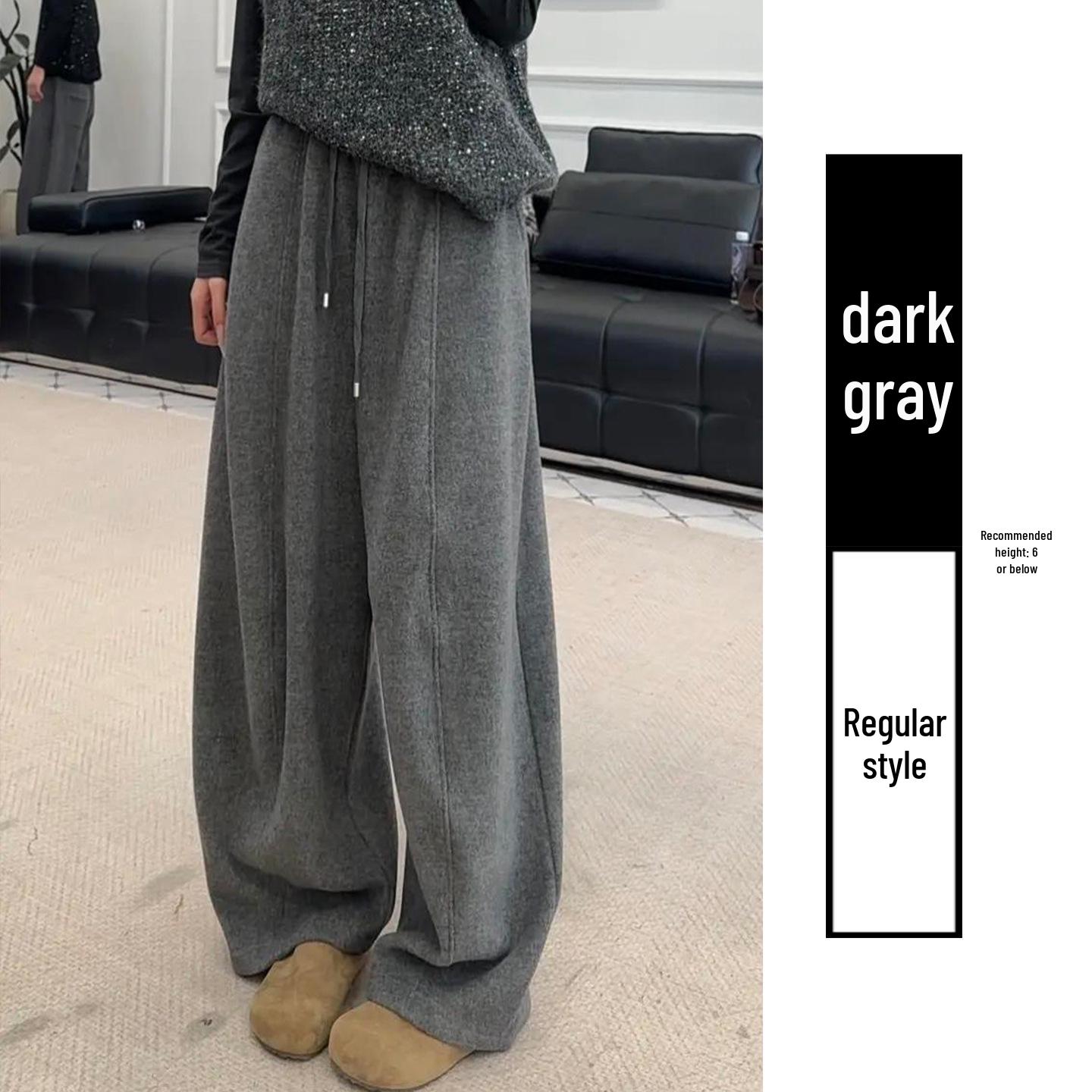 Dark Grey High-Waist Woolen Wide-Leg Pants - Women s Autumn/Winter Slimming & Loose Fit with Plush Lining L
Dark Grey High-Waist Woolen Wide-Leg Pants - Women s Autumn/Winter Slimming & Loose Fit with Plush Lining L