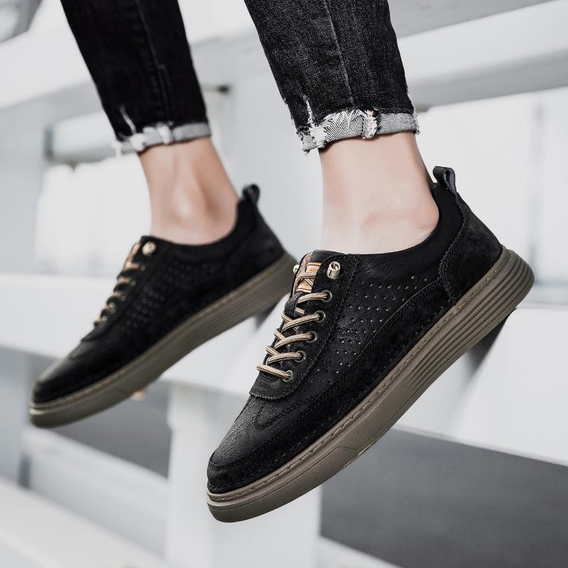 Men s shoes board shoes men s cowhide hollow breathable trendy lace-up retro green casual shoes 36
Men s shoes board shoes men s cowhide hollow breathable trendy lace-up retro green casual shoes 36