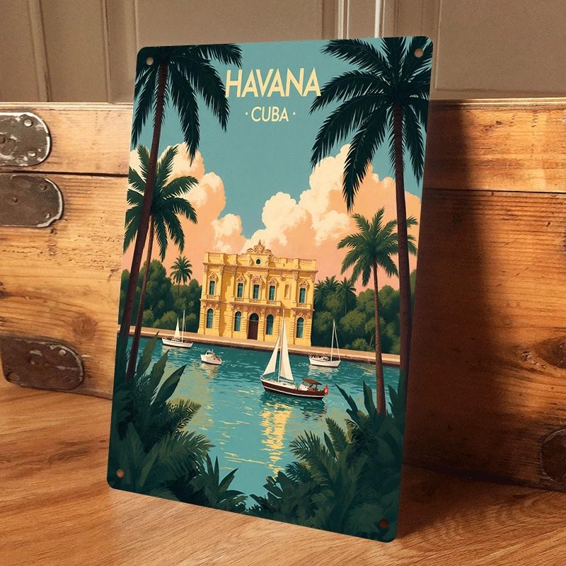 1 piece of vintage Havana-style tin mural, featuring Cuban architecture, sailboats, and coconut trees. Suitable for living room/ (as the picture,20x30cm)
1 piece of vintage Havana-style tin mural, featuring Cuban architecture, sailboats, and coconut trees. Suitable for living room/ (as the picture,20x30cm)