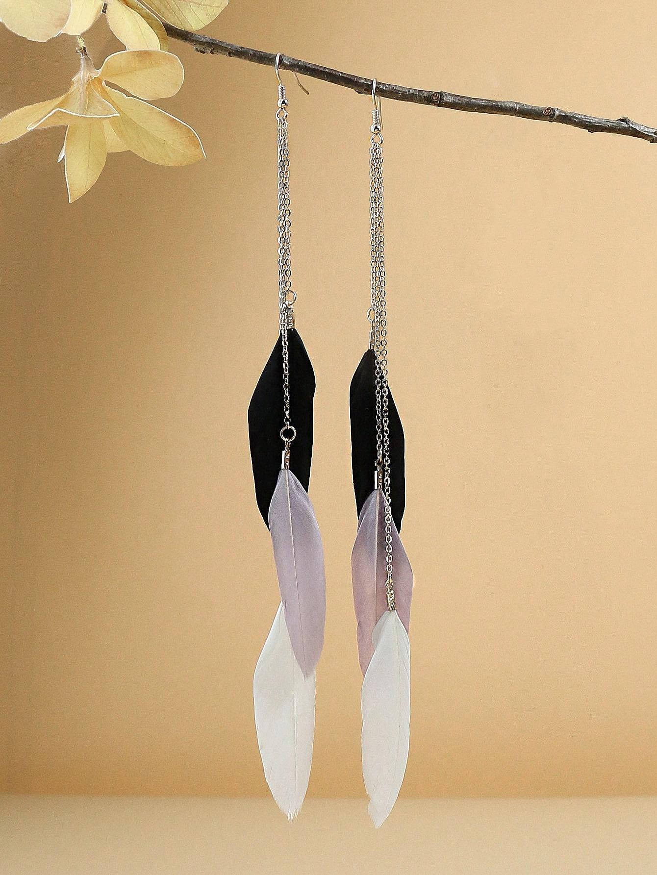 Bohemian Long Tassel Earrings BOHO Colorful Feather Pendant Seaside Holiday Style Zircon Classic Earrings
Bohemian Long Tassel Earrings BOHO Colorful Feather Pendant Seaside Holiday Style Zircon Classic Earrings