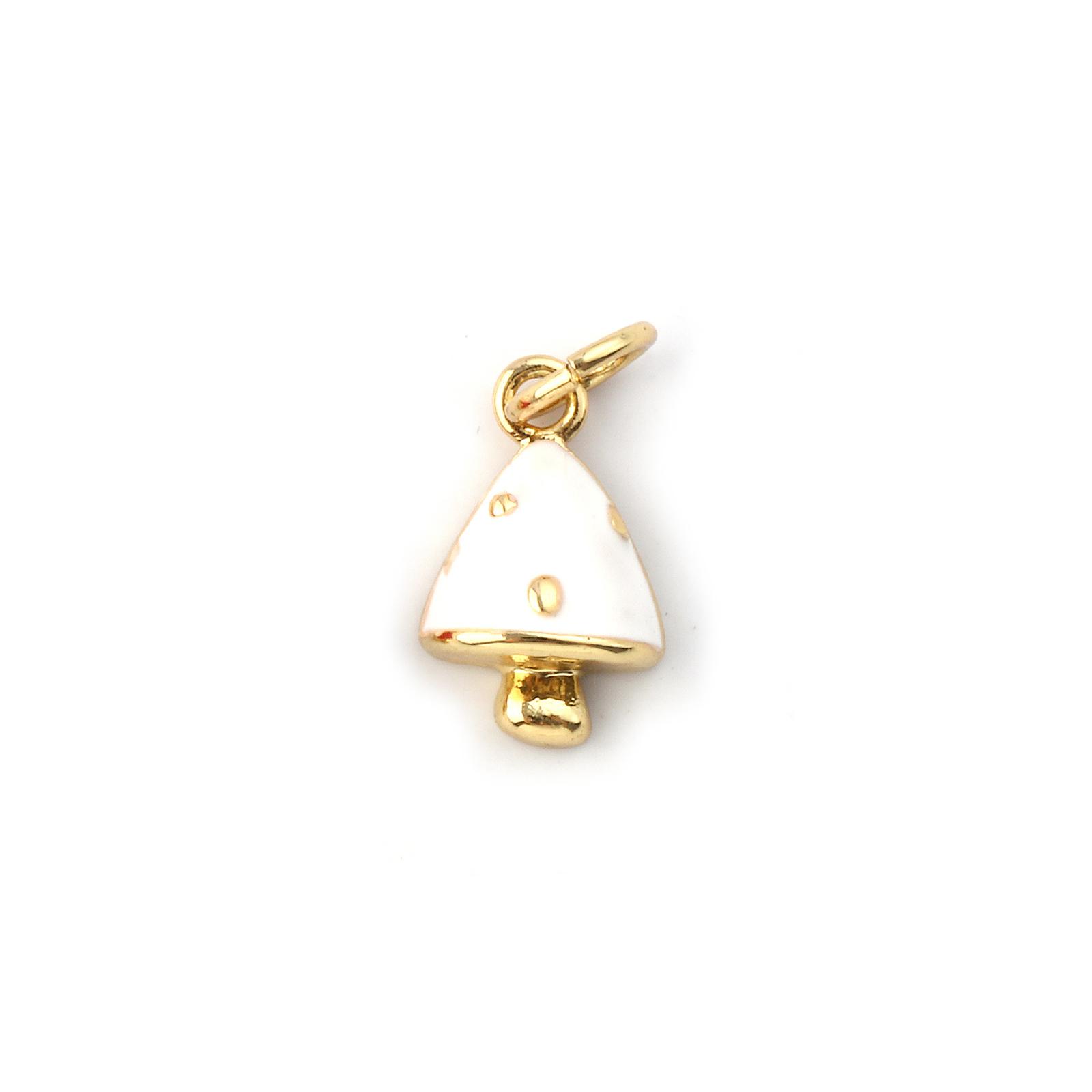 2 PCs Brass Flora Collection Charms 18K Gold Plated Enamel Mushroom Pendants For DIY Necklace Bracelet Jewelry Making Findings
2 PCs Brass Flora Collection Charms 18K Gold Plated Enamel Mushroom Pendants For DIY Necklace Bracelet Jewelry Making Findings