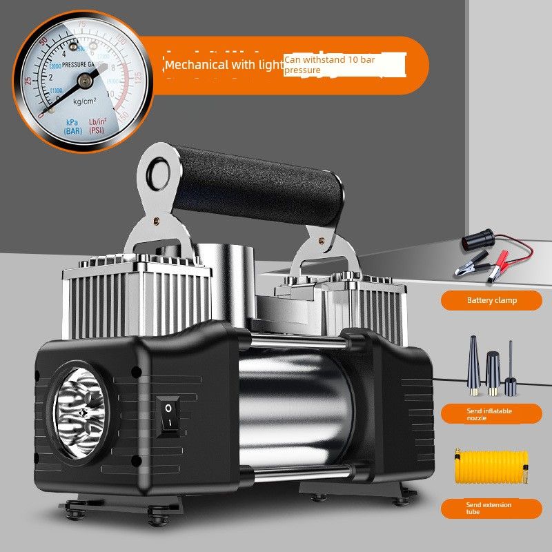 Car-Mounted Air Pump for Automobiles, High-Power, Multi-Functional, Portable Electric Dual-Cylinder High-Pressure Tire Inflator for Small Cars Pointer model
Car-Mounted Air Pump for Automobiles, High-Power, Multi-Functional, Portable Electric Dual-Cylinder High-Pressure Tire Inflator for Small Cars Pointer model
