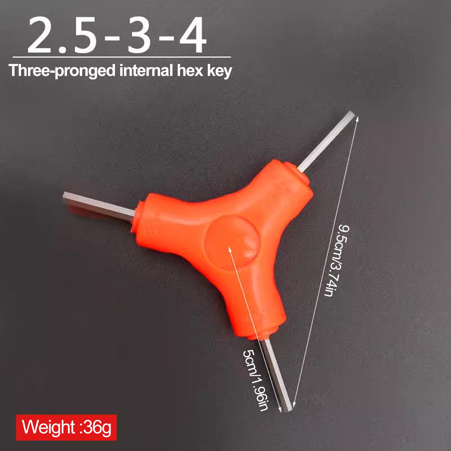 Jeu de clés hexagonales trigéminales 3 en 1, 2.5/3/4/5/6/8mm, outils manuels en acier au carbone, outils d entretien de vélos
Jeu de clés hexagonales trigéminales 3 en 1, 2.5/3/4/5/6/8mm, outils manuels en acier au carbone, outils d entretien de vélos