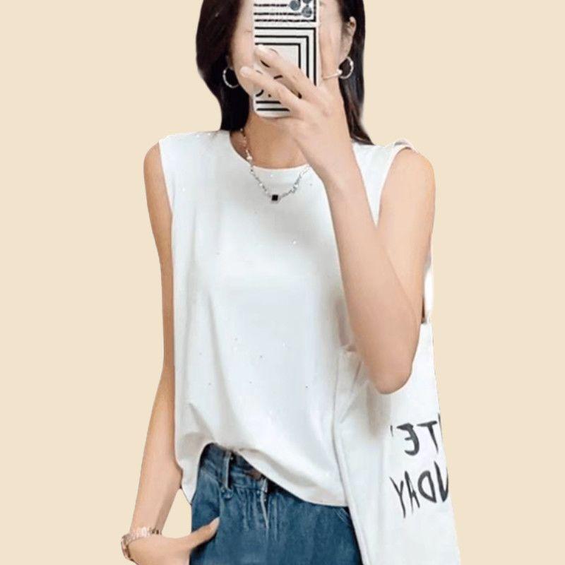 2026 Full Diamond Solid Color Round Neck Sleeveless Loose Plus Size Vest - Trendy Versatile Fashion 4XL (160-170) білий
2026 Full Diamond Solid Color Round Neck Sleeveless Loose Plus Size Vest - Trendy Versatile Fashion 4XL (160-170) білий