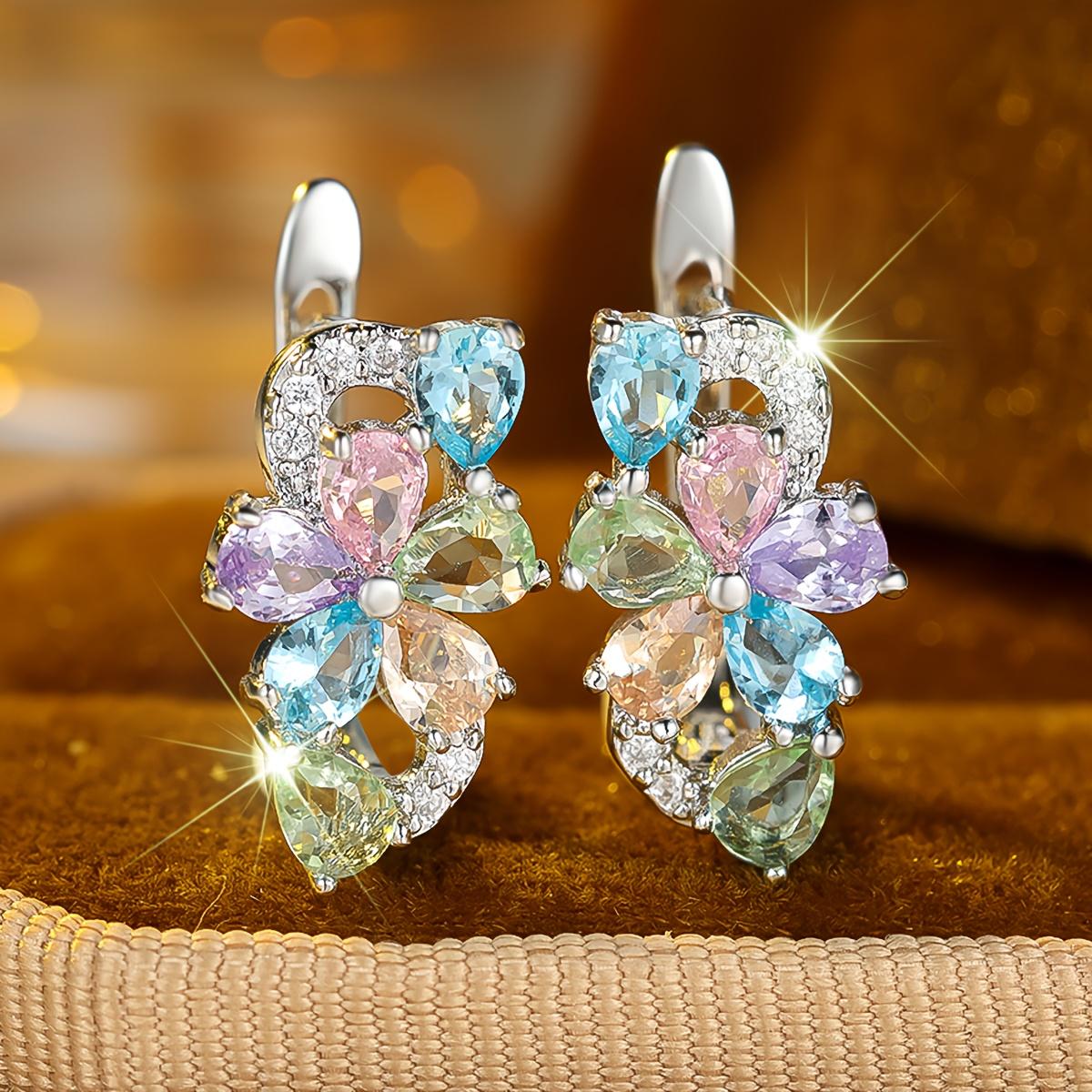 ANGOL flower-shaped multicolor zirconia earrings, elegant and stylish, perfect for daily wear, weddings and parties
ANGOL flower-shaped multicolor zirconia earrings, elegant and stylish, perfect for daily wear, weddings and parties