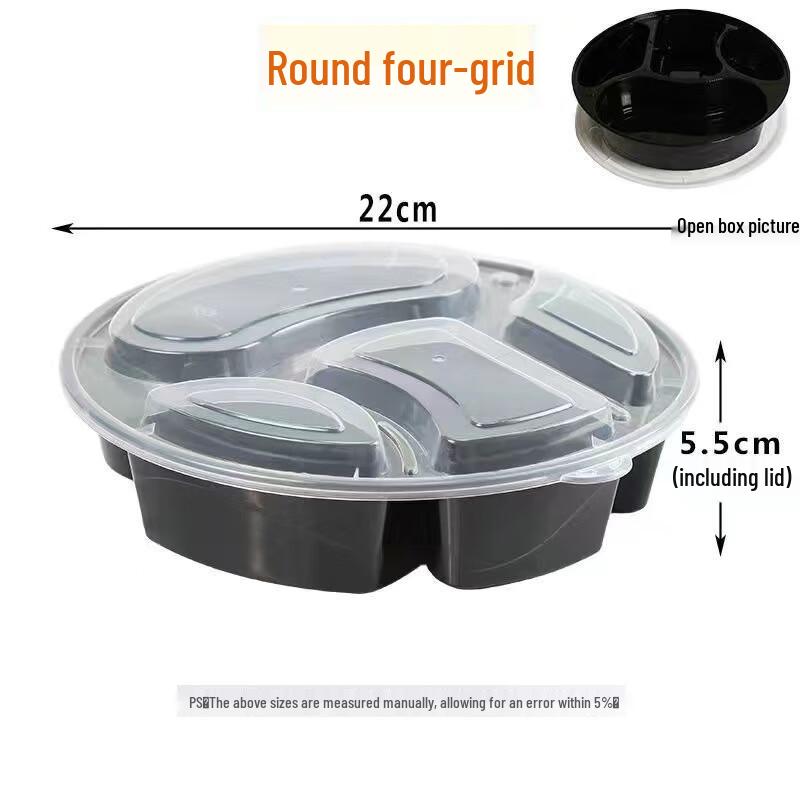 Microwavable 4-Compartment Round Takeout Lunch Boxes
Microwavable 4-Compartment Round Takeout Lunch Boxes