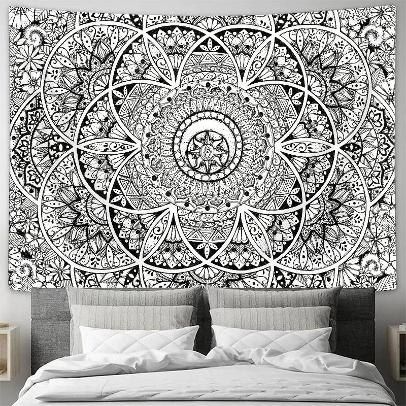Black White Mandala Tapestry Bohemian Style Decor for Bedroom Living Room Art 74x94cm(29x37in)
Black White Mandala Tapestry Bohemian Style Decor for Bedroom Living Room Art 74x94cm(29x37in)