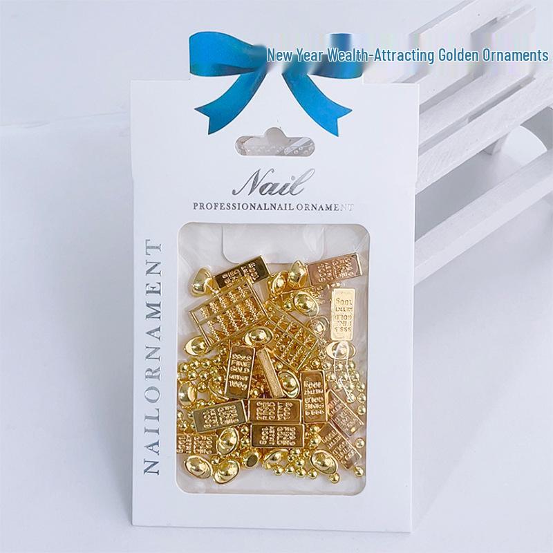 Gold Cornucopia Mini Ingots and Abacus Nail Art Ornaments
Gold Cornucopia Mini Ingots and Abacus Nail Art Ornaments