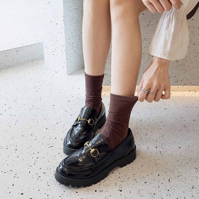 Женские осенние хлопковые носки средней длины однотонные с ромбовидным узором в стиле преппи 1 pair кофейный
Женские осенние хлопковые носки средней длины однотонные с ромбовидным узором в стиле преппи 1 pair кофейный