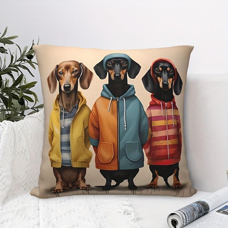 2D flat- Cute Dachshund Dogs in Hoodies Throw Pillow Cover Decorative Linen Cushion Case for Home Sofa Bedroom 45x45cm-1pcs
2D flat- Cute Dachshund Dogs in Hoodies Throw Pillow Cover Decorative Linen Cushion Case for Home Sofa Bedroom 45x45cm-1pcs