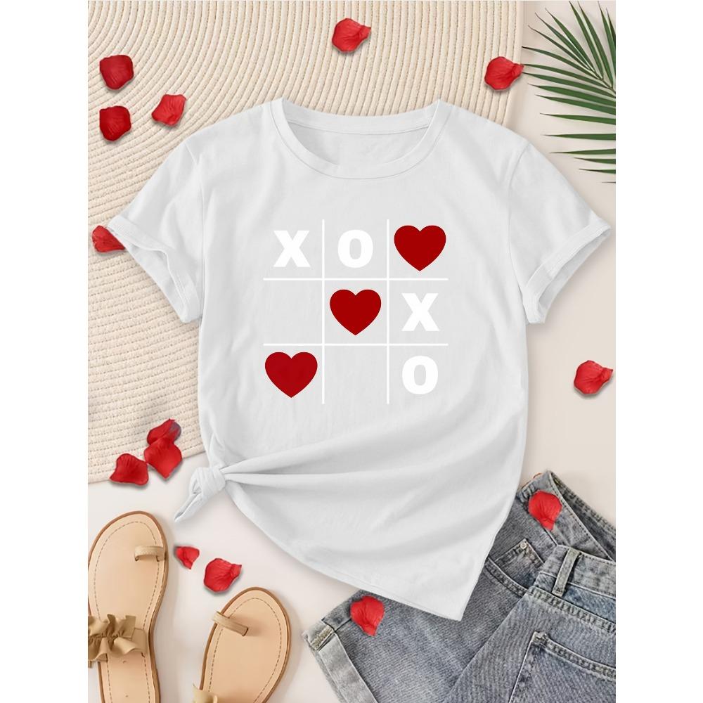 Valentine s Day Gift Women s Elegant Style Short Sleeve XO Love Well Grid Printed Round Neck Aesthetic Clothes S
Valentine s Day Gift Women s Elegant Style Short Sleeve XO Love Well Grid Printed Round Neck Aesthetic Clothes S