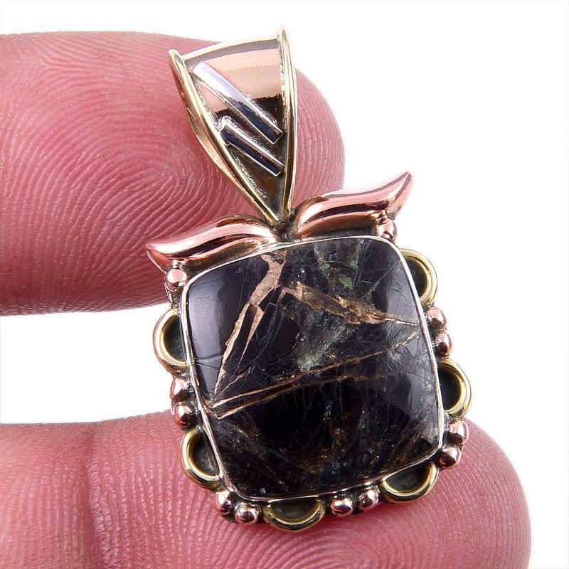 Natural Black Copper Turquoise 925 Solid Silver Gift TwoTone Pendant 1.25 Z0d34
Natural Black Copper Turquoise 925 Solid Silver Gift TwoTone Pendant 1.25 Z0d34