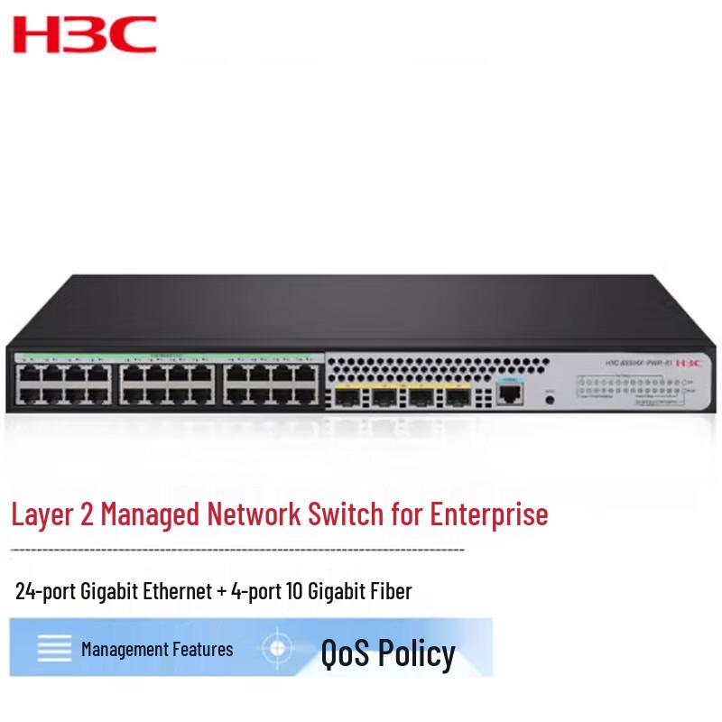 H3C S5024X-PWR-EI L2 Managed Gigabit PoE Switch with 4x 10G SFP+
H3C S5024X-PWR-EI L2 Managed Gigabit PoE Switch with 4x 10G SFP+