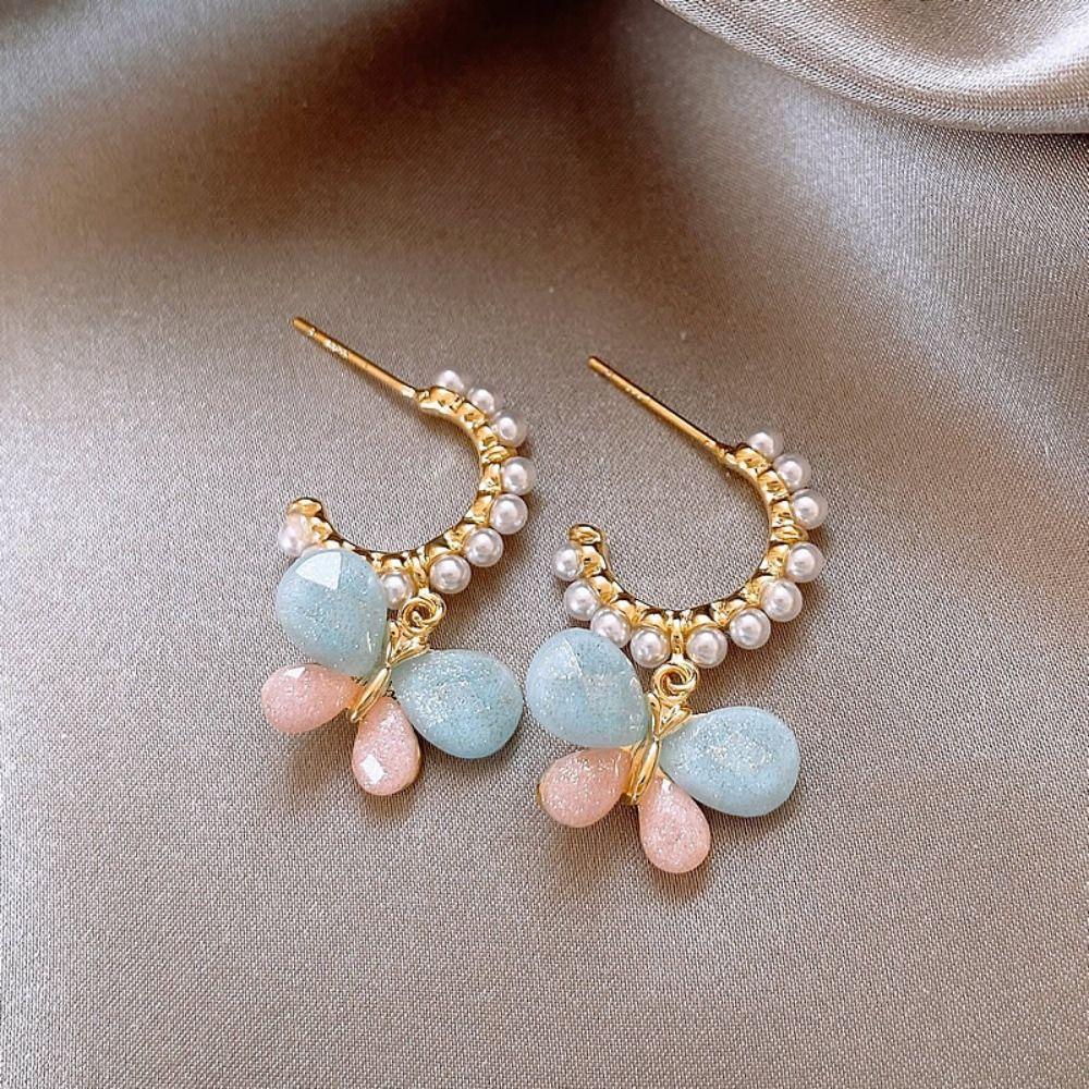 Fashion Trend Butterfly Pendant Earrings Sweet Pearl Ear Stud Butterfly Pearl Stud Earrings Girl 1 Pair
Fashion Trend Butterfly Pendant Earrings Sweet Pearl Ear Stud Butterfly Pearl Stud Earrings Girl 1 Pair