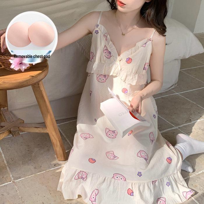 2026 Summer Women s Sweet Spaghetti Strap Nightgown – Cloud Cotton with Bra Pads, Long Loungewear Dress Large (L)
2026 Summer Women s Sweet Spaghetti Strap Nightgown – Cloud Cotton with Bra Pads, Long Loungewear Dress Large (L)