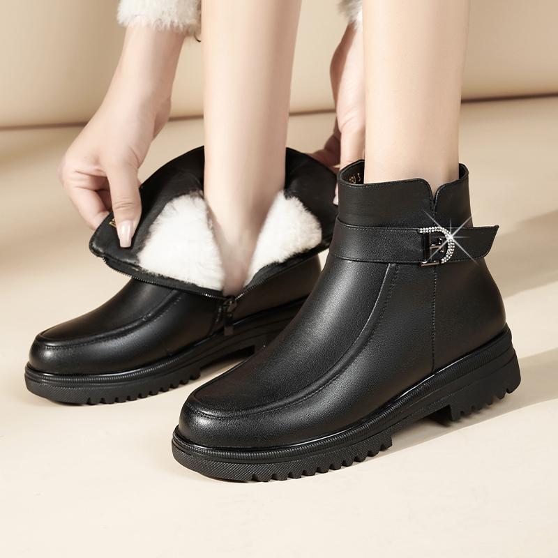 Женские зимние ботинки из натуральной кожи, зимние ботинки для мам, нескользящие, большого размера, из натуральной шерсти, женские ботильоны
Женские зимние ботинки из натуральной кожи, зимние ботинки для мам, нескользящие, большого размера, из натуральной шерсти, женские ботильоны
