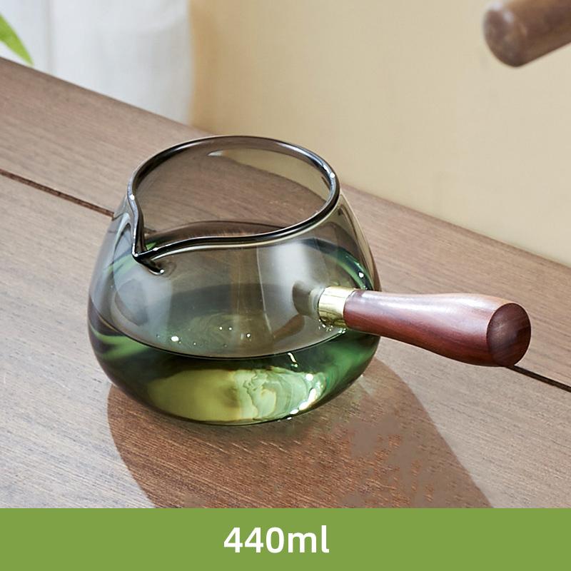 GIANXI Стеклянный чайник с деревянной ручкой, прозрачный с боковой ручкой, кофейник, набор для китайской чайной церемонии, чистый чай, чай кунг-фу, чайная посуда