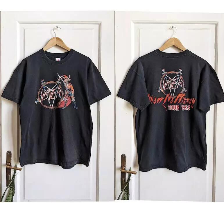 Вінтажна футболка Slayer Merch Show No Mercy Тур 1983 року Унісекс футболка L
Вінтажна футболка Slayer Merch Show No Mercy Тур 1983 року Унісекс футболка L
